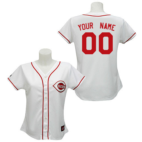 Customized Cincinnati Reds Baseball Jersey-Women's Authentic Home White Cool Base MLB Jersey